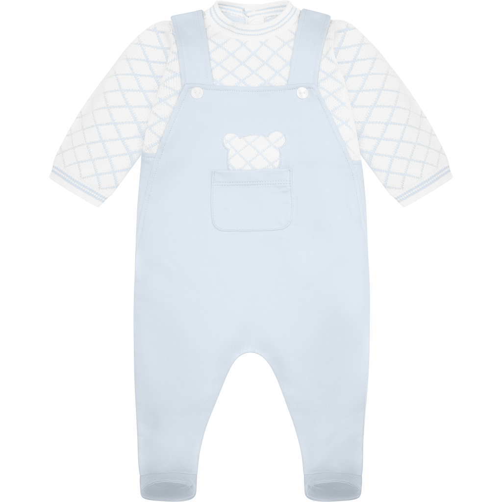 EMILE et ROSE KIT Baby Blue 2in1 Dungaree with Top