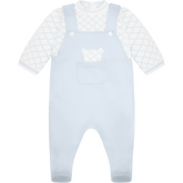 EMILE et ROSE KIT Baby Blue 2in1 Dungaree with Top