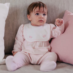 EMILE et ROSE This lovely baby girls’ babygrow represents traditional, yet practical, baby clothing at its best