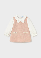 Mayoral Baby Girls Elegant Tweed Knit Combined Dress