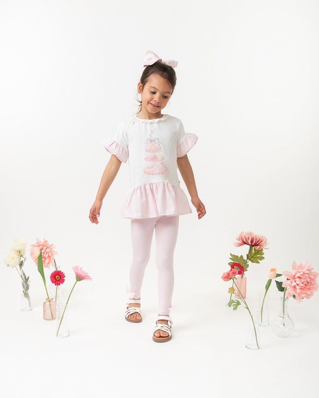Caramelo Kids English Summer legging Set pink