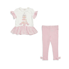 Caramelo Kids, the English Summer legging Set features pink hues.