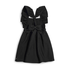 CARAMELO BTS Black Flared Pinafore with Bow
