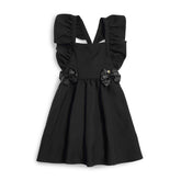 CARAMELO BTS Black Flared Pinafore with Bow