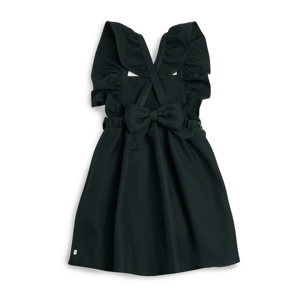 BTS Bottle Green Flared Pinafore with Bow BTS Bottle Green Flared Pinafore with Bow