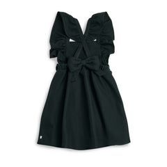BTS Bottle Green Flared Pinafore with Bow