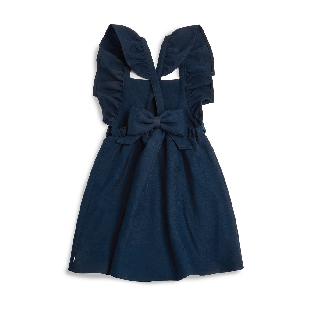 BTS Navy Flared Pinafore with Bow BTS Navy Flared Pinafore with Bow