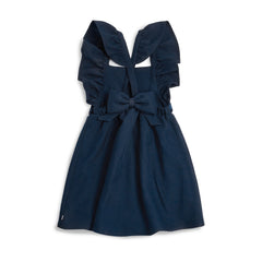 BTS Navy Flared Pinafore with Bow