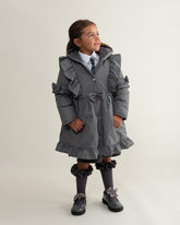 CARAMELO BTS Skirted Coat with Frill Detail Grey