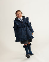 CARAMELO BTS Skirted Coat with Frill Detail Navy