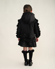 CARAMELO Girls Black Hooded Jacket with Frill