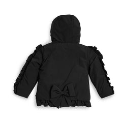 CARAMELO Girls Black Hooded Jacket with Frill