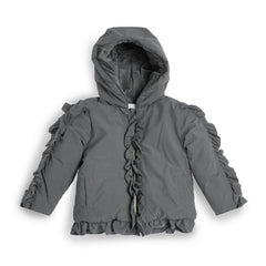 CARAMELO Girls Grey Hooded Jacket with Frill