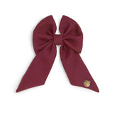 CARAMELO BTS School Hair Bow Clip Maroon