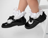 Caramelo Bow School Shoes Black