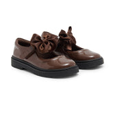 Caramelo BTS Bow School Shoes Brown