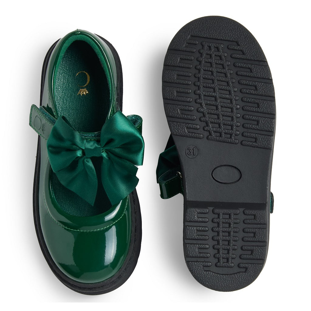 Caramelo BTS Bow School Shoes Bottle Green Caramelo BTS Bow School Shoes Bottle Green