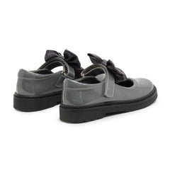 Caramelo BTS Bow School Shoes Grey