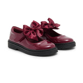 Caramelo BTS Bow School Shoes Maroon