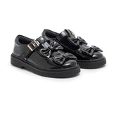 Caramelo BTS Double Bow School Shoes Black