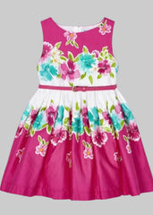 Mayoral Girls Floral Print Sleeveless Dress