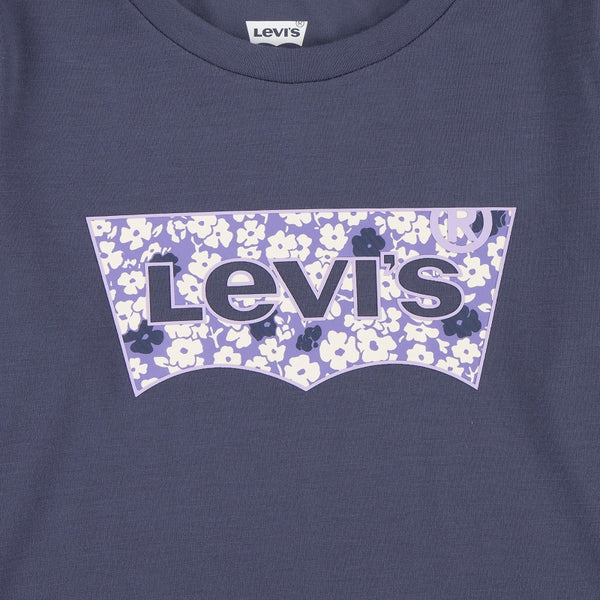 LEVIS Girls Floral T-Shirt with Scrunchie
