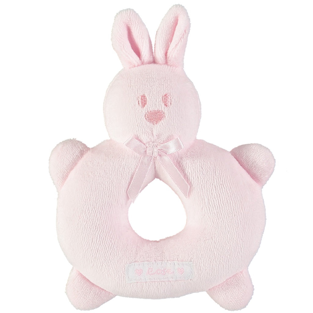 Emile et Rose pink rattle bunny with floppy ears