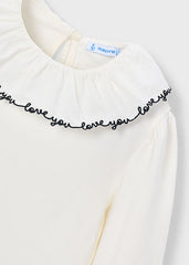 Mayoral Girls Ruffled Blouse & Pleated Skorts