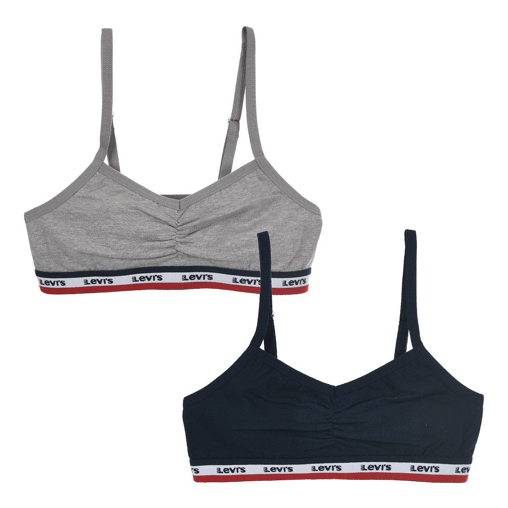 LEVIS Pack of 2 Sportswear Surplice Bra Grey/Navy