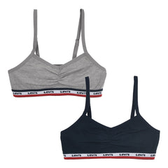 LEVIS Pack of 2 Sportswear Surplice Bra Grey/Navy