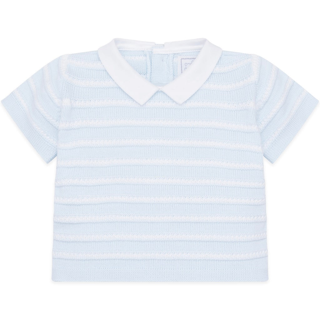 Emile et Rose Baby Blue 2 Piece Knit Short Set Emile et Rose Baby Blue 2 Piece Knit Short Set