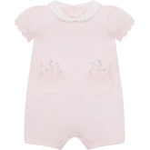 LOUISE Romper with floral emb, pockets & collar