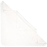 EMILE ET ROSE The softest cotton is used for this square white blanket with rounded corners with an embroidered Emile et Rose logo in one corner.