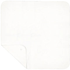 EMILE ET ROSE The softest cotton is used for this square white blanket with rounded corners with an embroidered Emile et Rose logo in one corner.