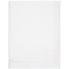 Glacier White Cable Knit Blanket