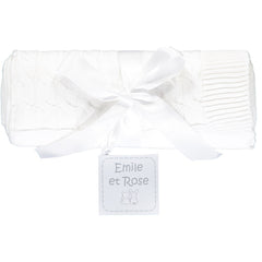 Glacier White Cable Knit Blanket
