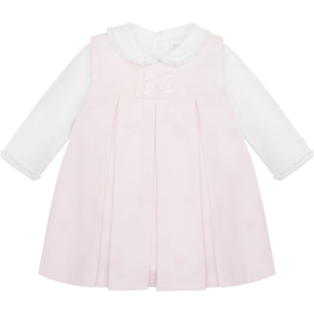 EMILE et ROSE KENDALL Baby Pink 2 Piece Pinny Set