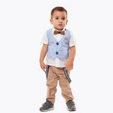 Baby Blue Waistcoat Trouser Set