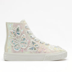 LELLI KELLY Emerald Glitter Mid Trainers White