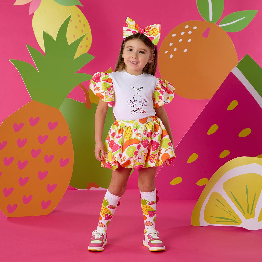 ADEE Tutti Frutti Print Puff Skirt Set