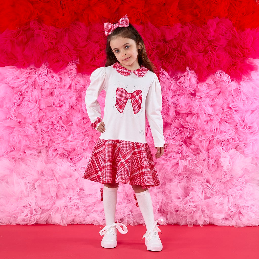ADEE Lottie Check Bow Dress