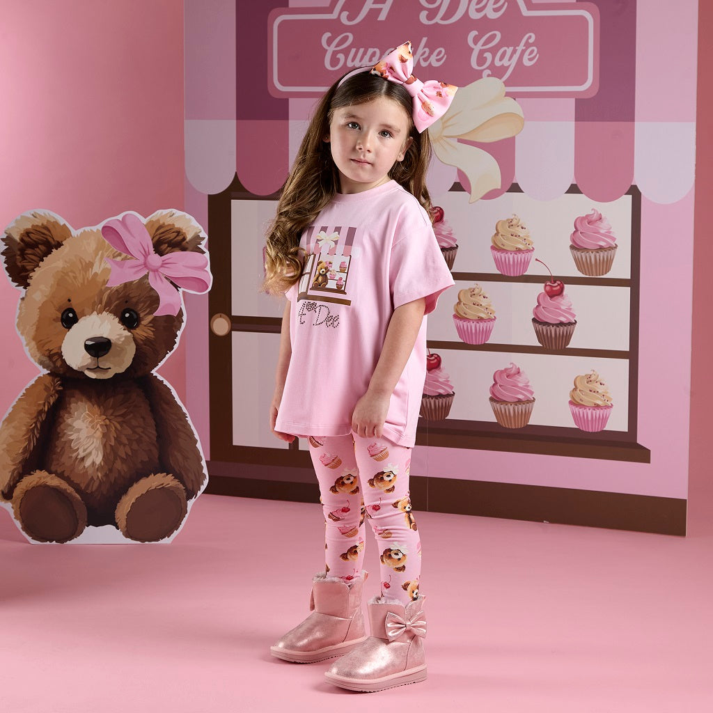 ADEE Mimi Short Sleeve Legging Set Pink ADEE Mimi Short Sleeve Legging Set Pink