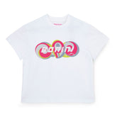 BONINI by ADee The white Dynamic t-shirt features a supercool swirl Bonini logo graphic on the front. The perfect Bonini basic. Bright White/Hot Pink
