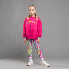 BONINI by ADee The Adapt sweatshirt features a graphic design front logo. Made from super soft cotton sweat, it features an oversize design and branded elasticated cuffs. Hot Pink