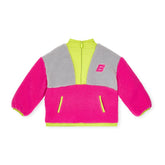 BONINI by ADee The Trail Sweatshirt features a relaxed, easy fit with a half-zip front and bold color-blocked design. Ideal for cozy comfort on the go. Hot Pink