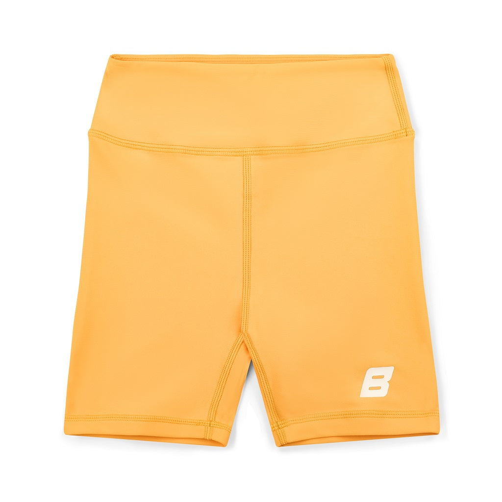 BONINI by ADee Aspire cycling shorts. Made from our signature fabric, a blend of polyester and elastane for ultimate stretch and comfort, it features a printed Bonini logo on the front and back. Florida Orange