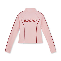 BONINI by ADee The Revive Zipper is designed with a fitted silhouette and clean panel detailing. Finished with signature Bonini branding, it’s ideal for both active days and off-duty styling. Light Pink