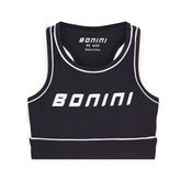 BONINI by ADee A sporty staple with a clean finish, the Revive Vest Top offers a comfortable, fitted shape. Finished with signature Bonini detailing. Black