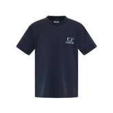 CP Company Boys Logo T-Shirt, a timeless wardrobe essential featuring striking chest and back graphics that showcase the brand's iconic imagery alongside a classic British sailor motif.