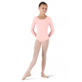 BLOCH Girls Long Sleeved Leotard Light Pink